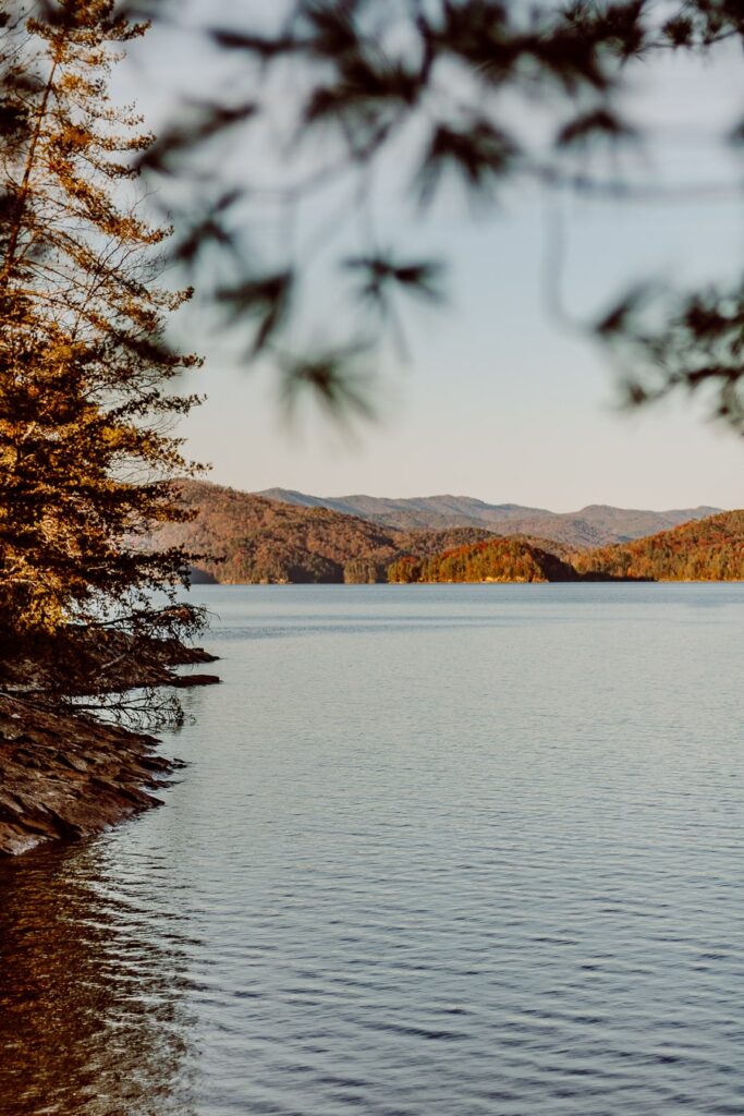 Landscape photo of Lake Jocassee in South Carolina.