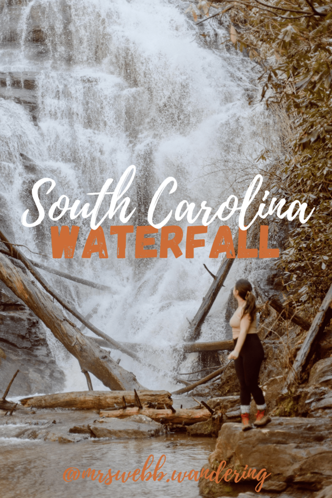Pinterest pin for King Creek Falls trail in South Carolina.