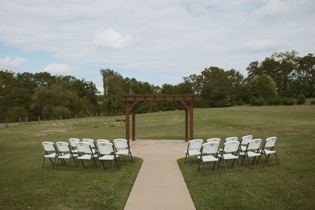 Chairs set up at The Pavilion at Walker Century Farms in Anderson SC.